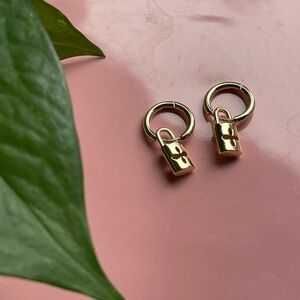 Mini Gold ✨Huggie Hoops with Removable Lock Charms / Pretty Bird Jewelry